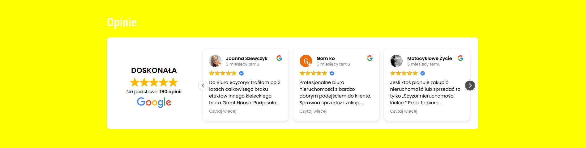 Opinie Google Scyzoryk Nieruchomości Kielce 5 gwiazdek